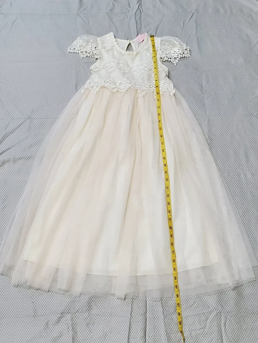 THINK PINK Ivory Lace Tulle Dress - Elegant Party Dress